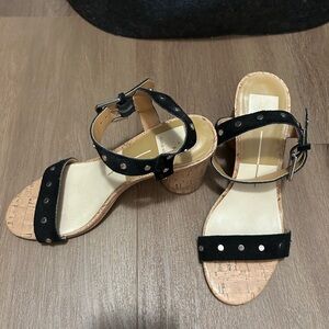 Dolce Vita Studded Black and Cork Heels